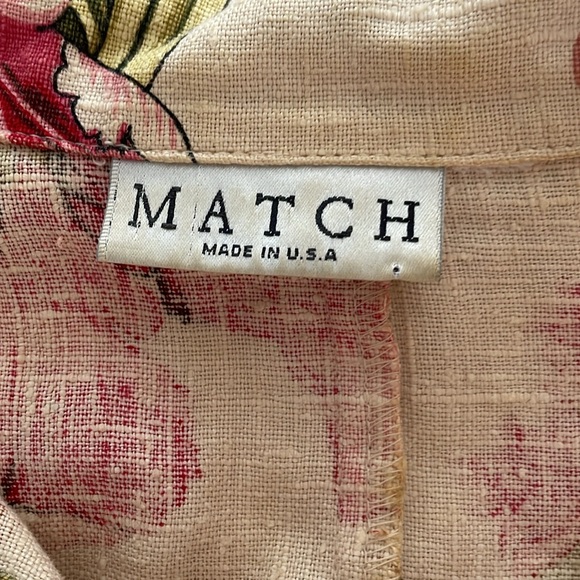 Vtg  Match Button Front Linen Maxi Dress USA Floral Lagenlook - Picture 5 of 8